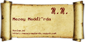 Mezey Medárda névjegykártya